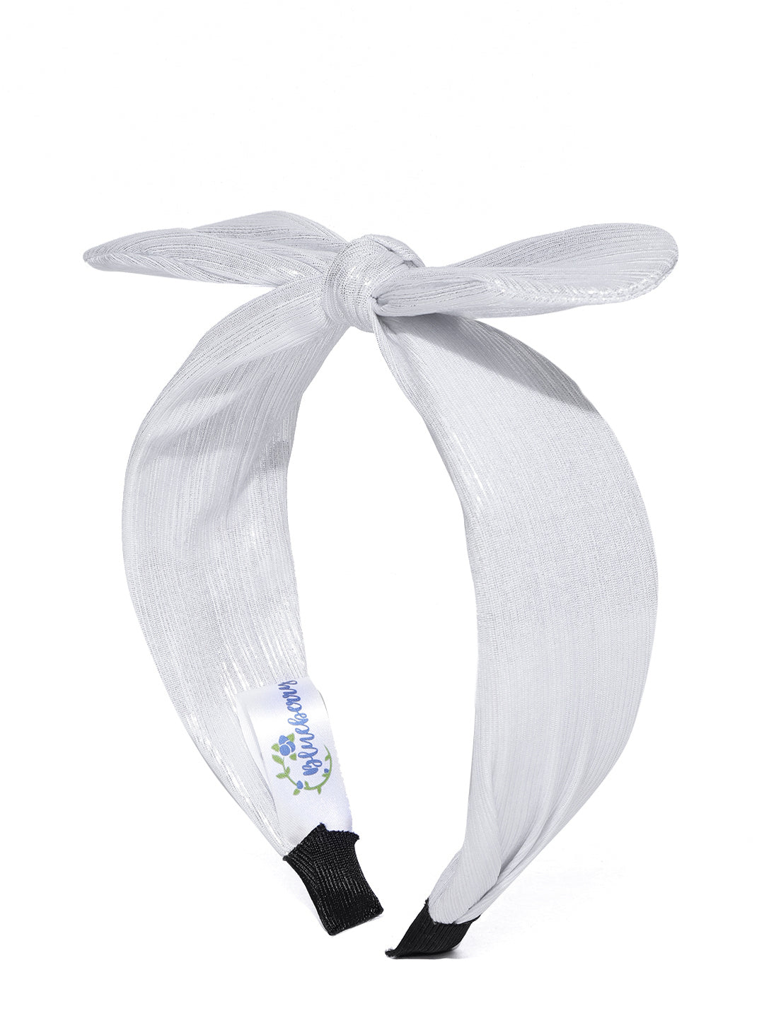 Blueberry silver lurex bunny knot hairband