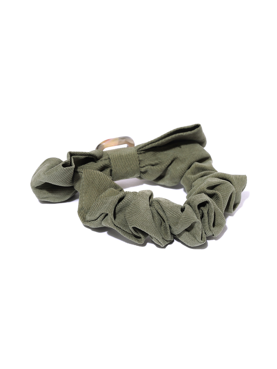 Blueberry olive green bow scrunchies