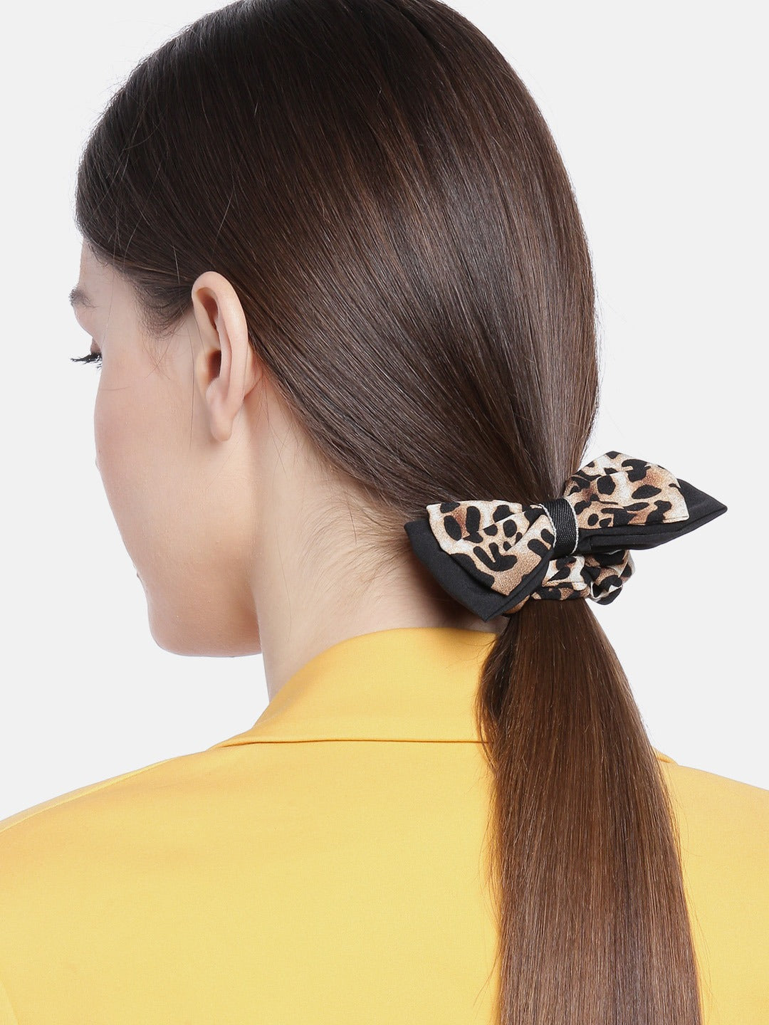 Blueberry animal printed bow scrunchie