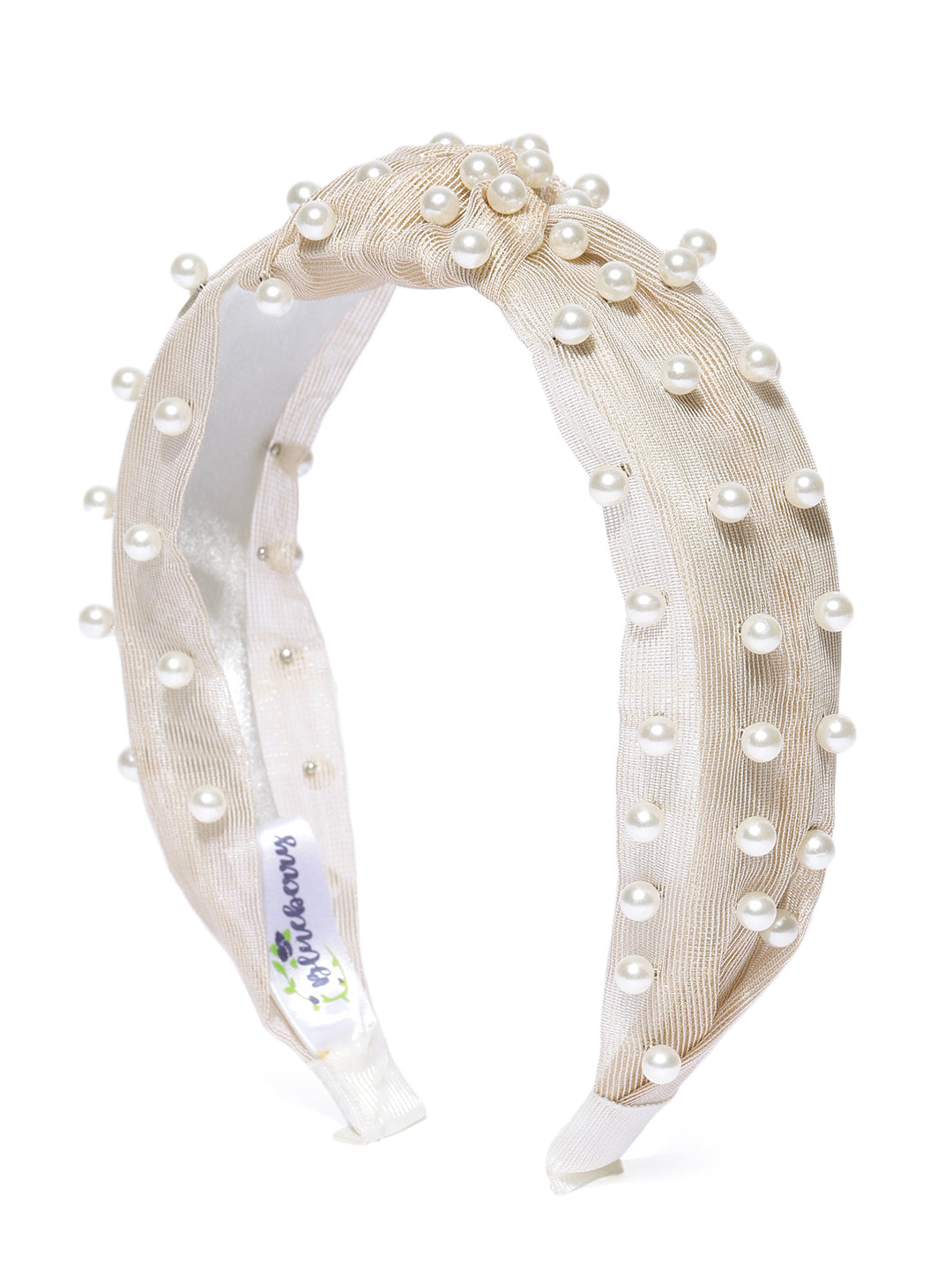 Blueberry princess pearl embellished Gold knot hair band