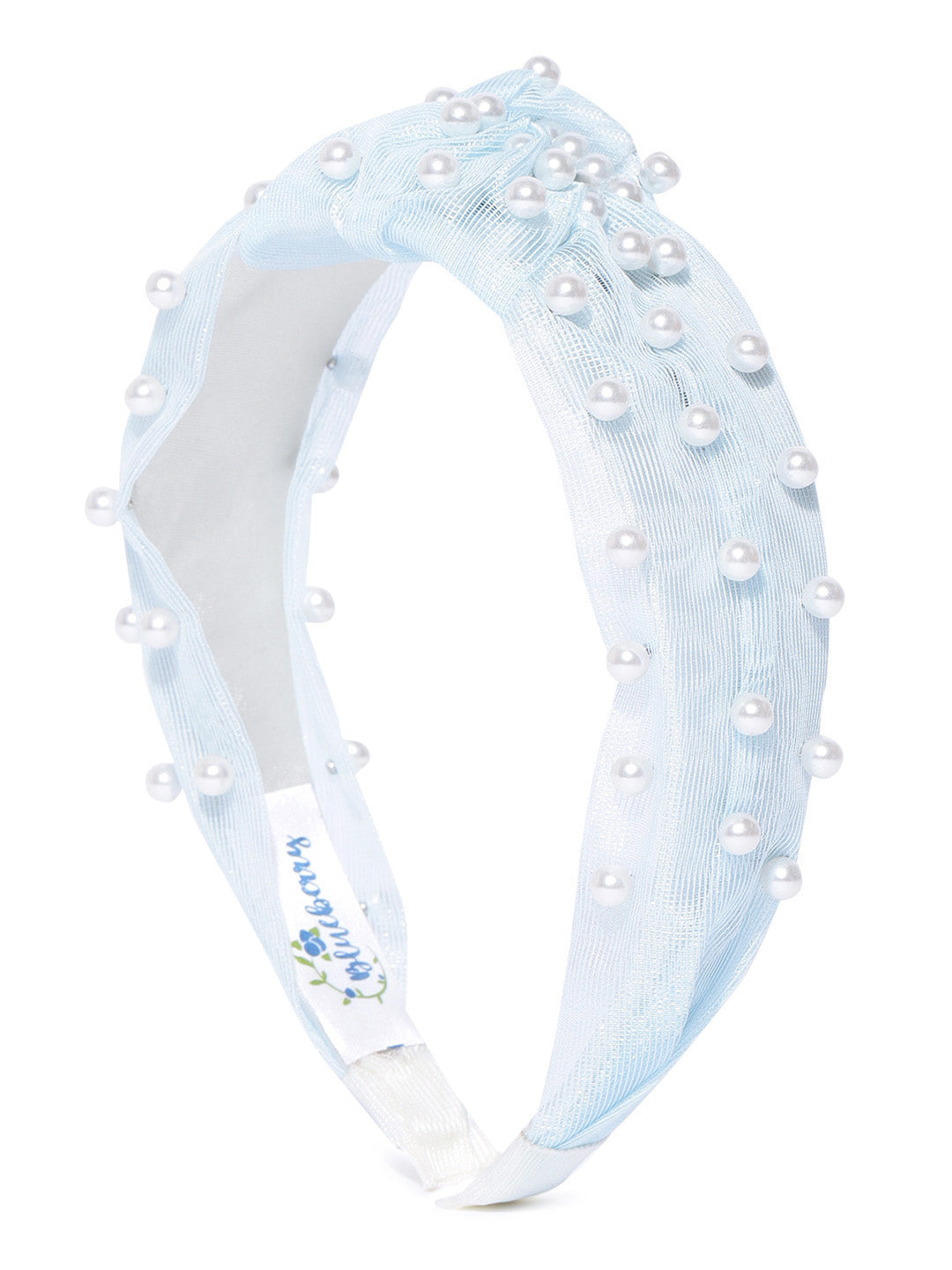 Blueberry princess pearl embellished blue knot hair band