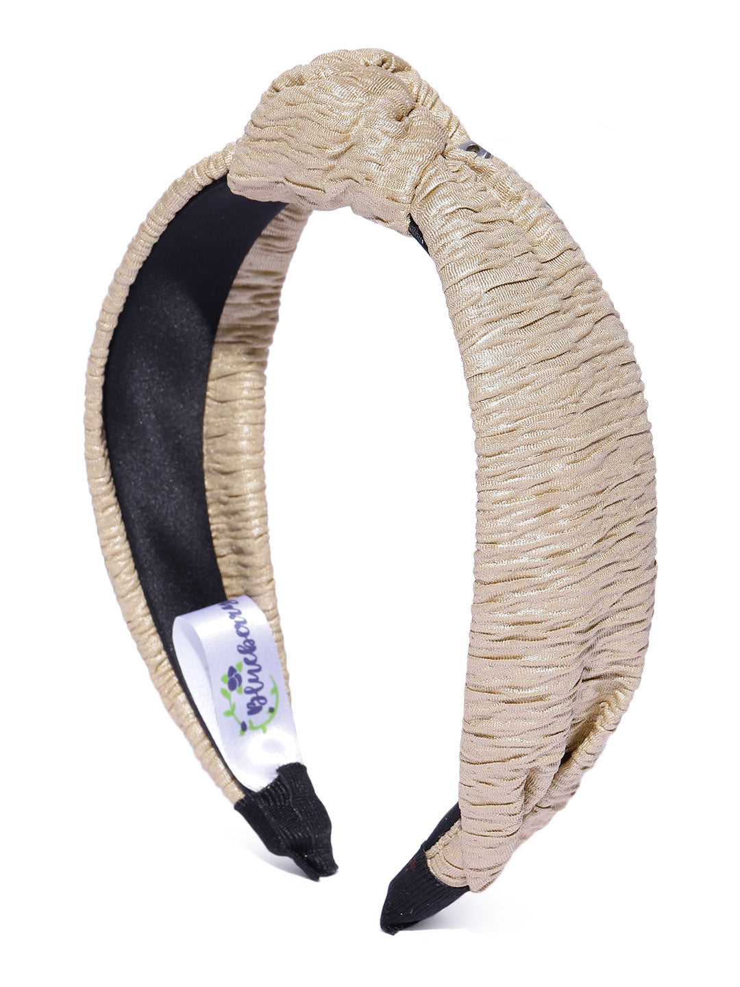 Blueberry beige pleated knot hair band
