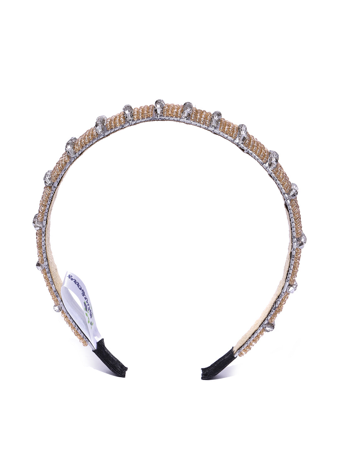 Blueberry golden and grey precious beads detailed hair band