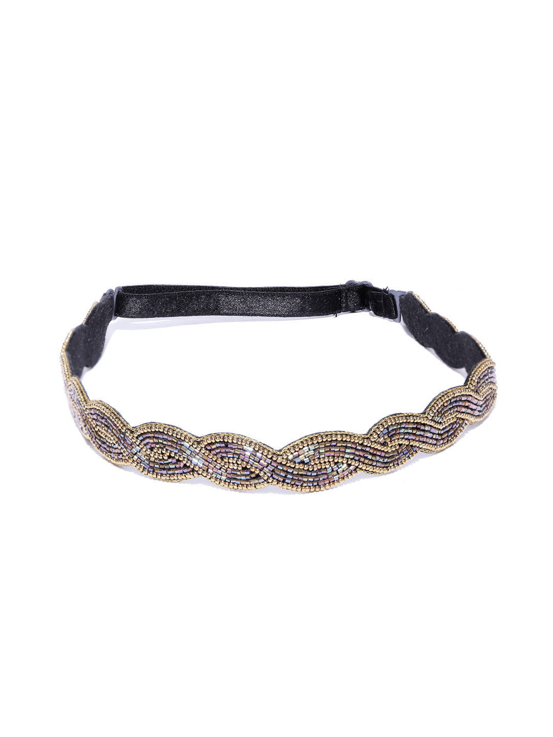 Blueberry multi glass bead embellished hair band
