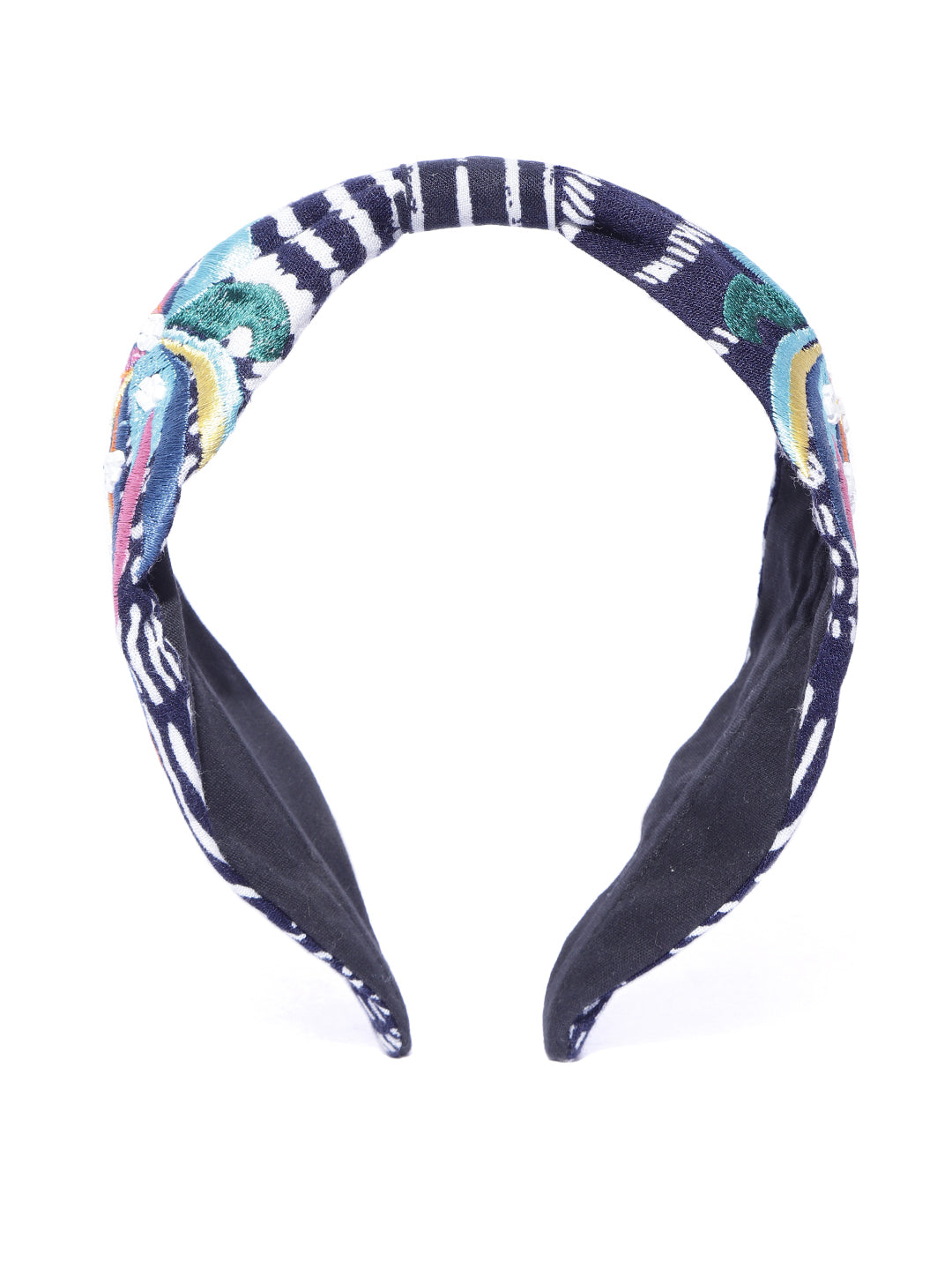 Blueberry multi colour embroidery knot hair band