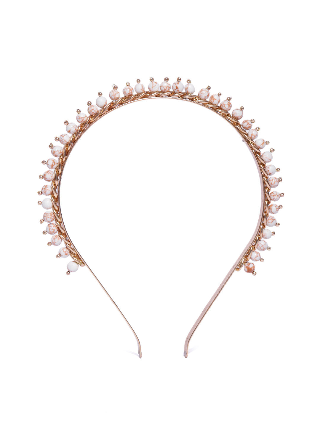 Blueberry gold plated beads detailing hair band