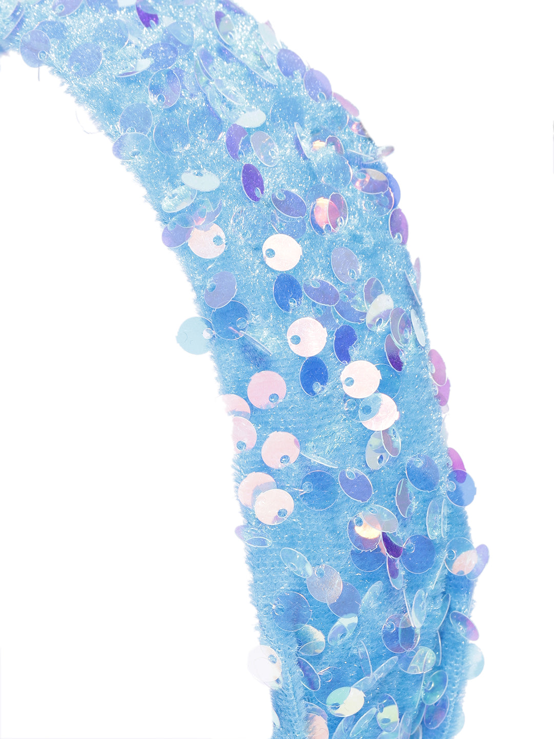 Blueberry sequins embellished blue velvet hair band