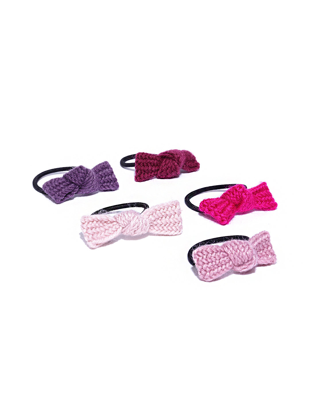 Blueberry set of 5 multi knot detailing scrunchies