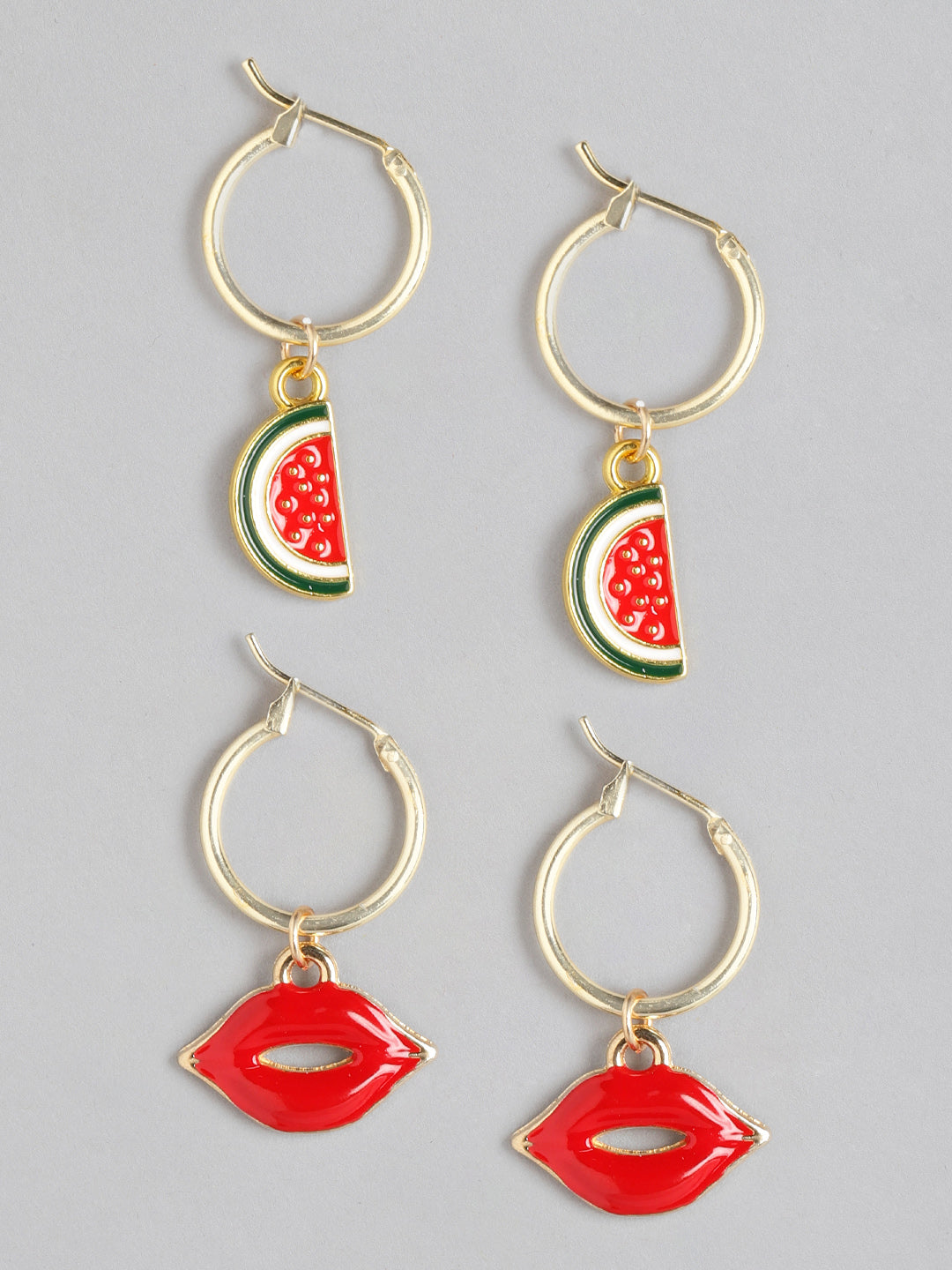 Blueberry Kids red fruit and Lips shape drop earring