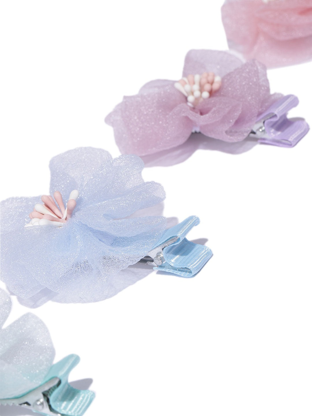 Blueberry KIDS set of 5 flower tic tac hair clips