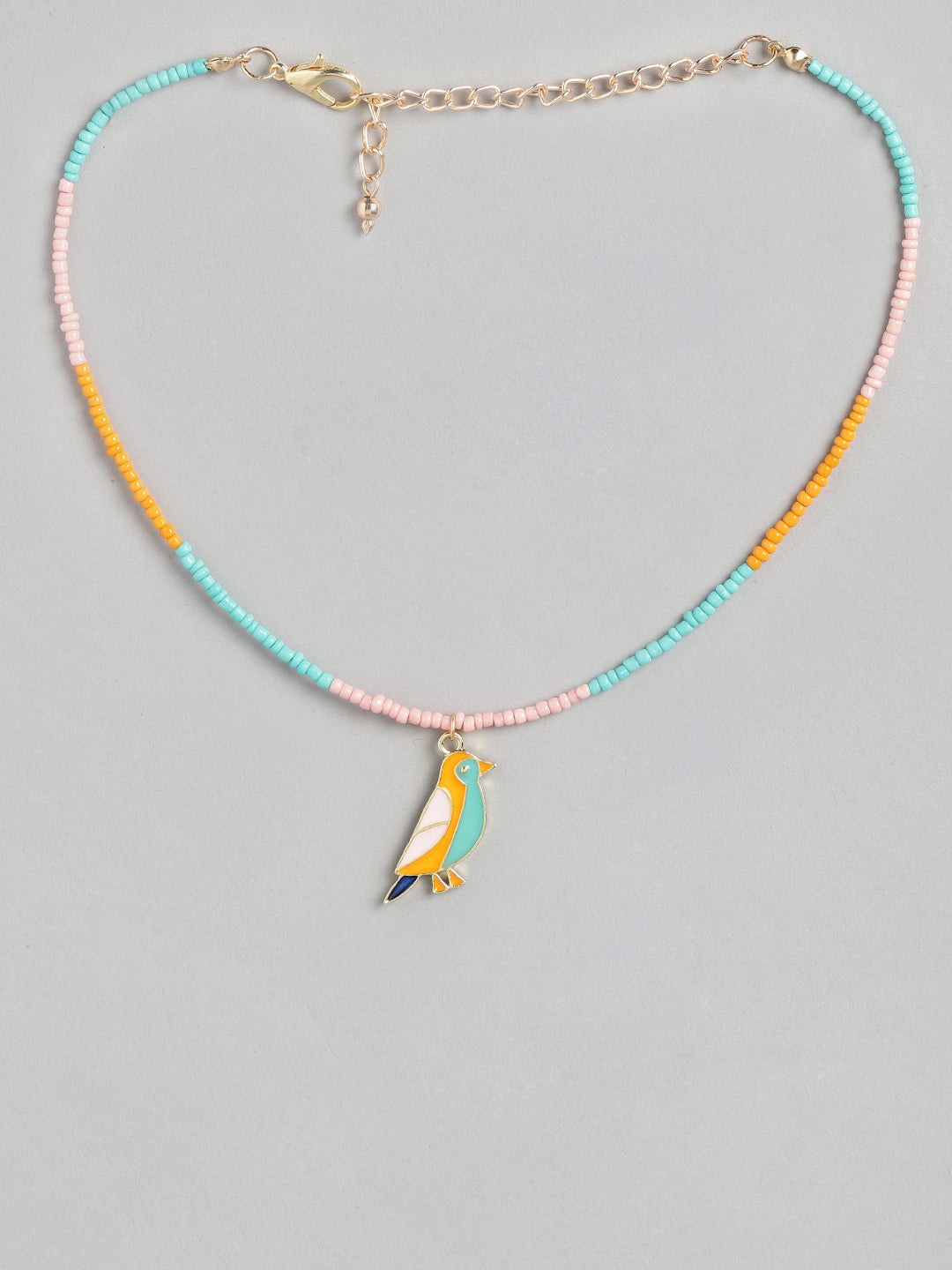 Blueberry Kids multi beaded bird necklace