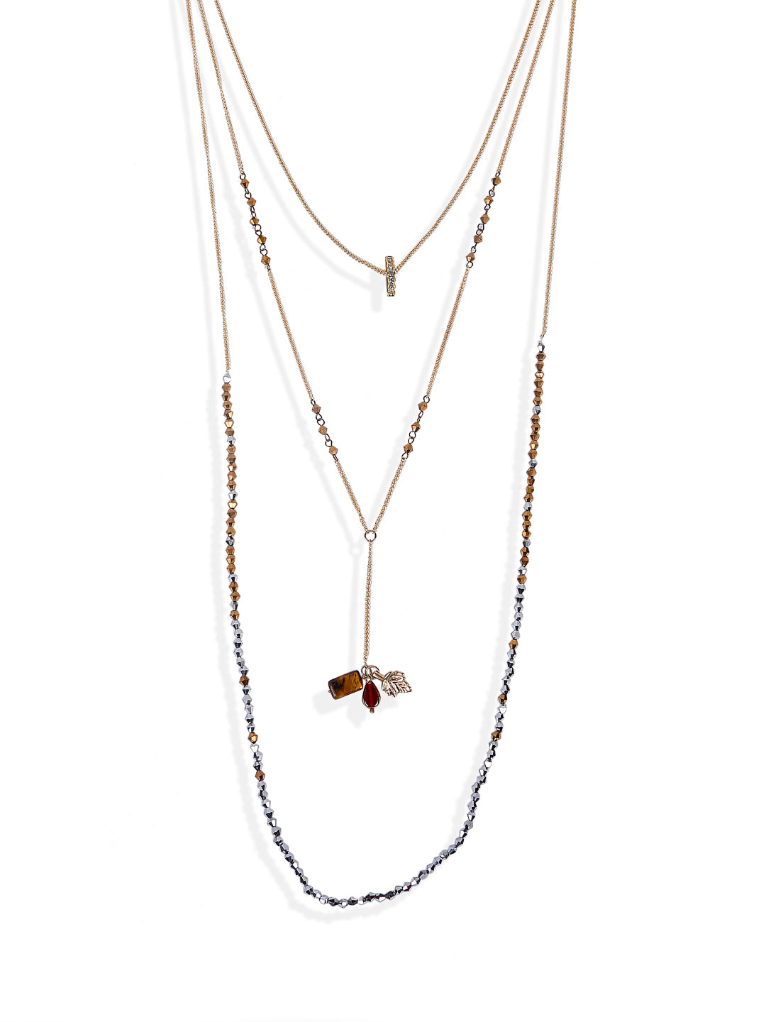 Blueberry gold plated beaded chain necklace