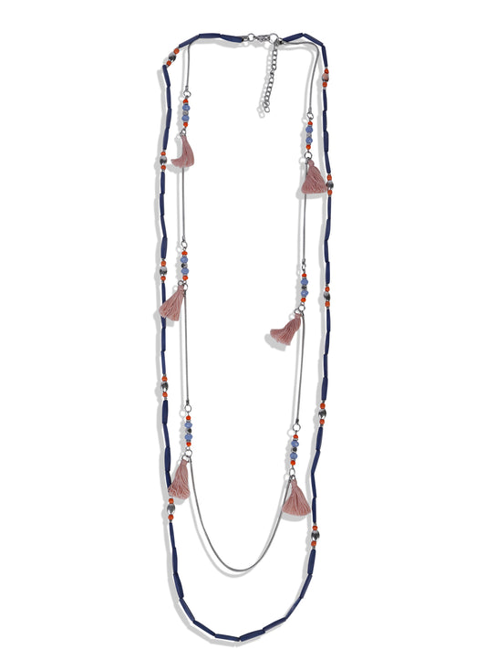 Blueberry multi colour beaded necklace
