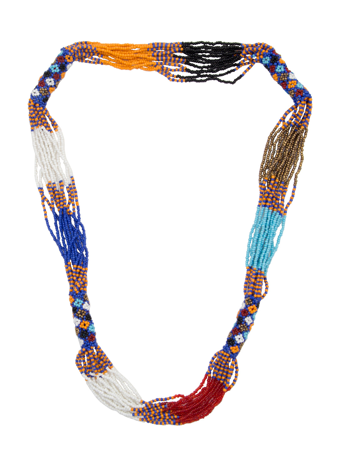 Blueberry multi colour beads detailing necklace