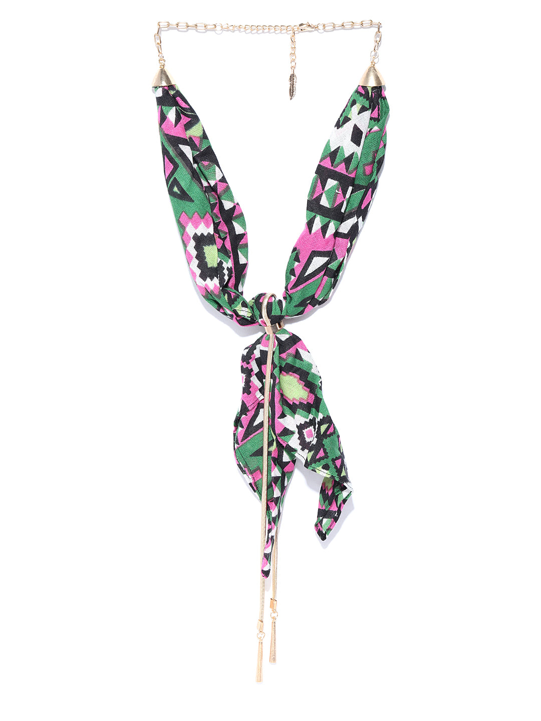 Blueberry multi color printed scarf necklace