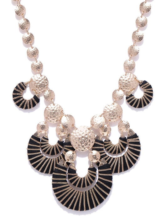 Blueberry gold and black coloured necklace