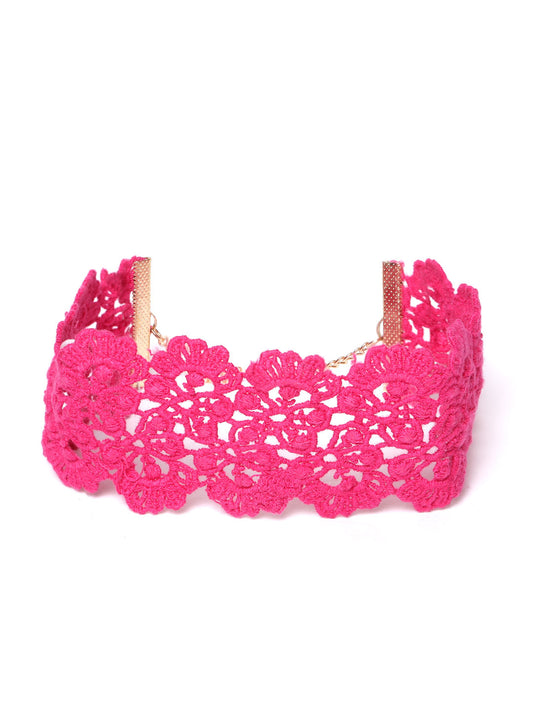 Blueberry Pink colour choker necklace