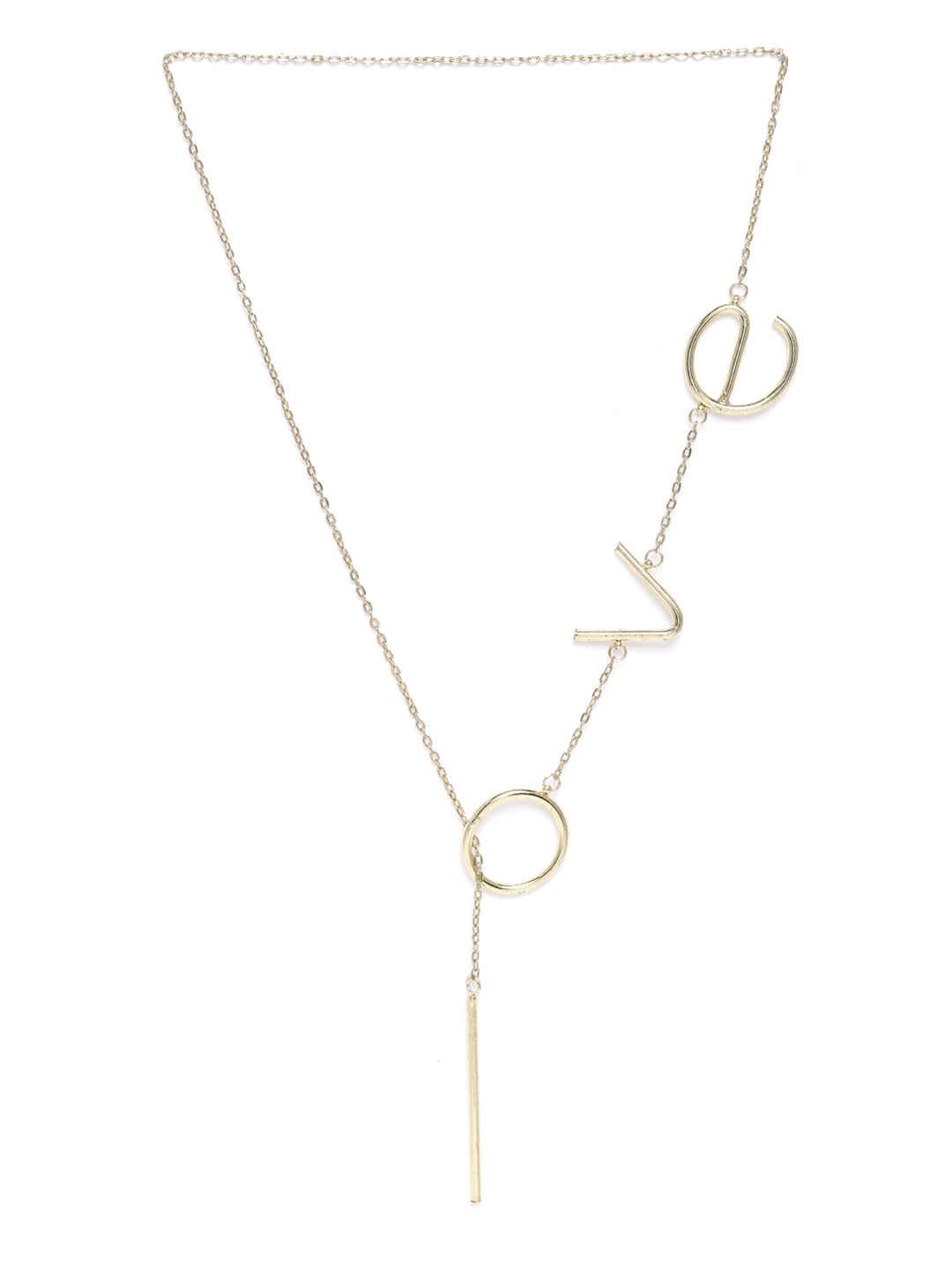 Blueberry gold plated love lariat chain necklace