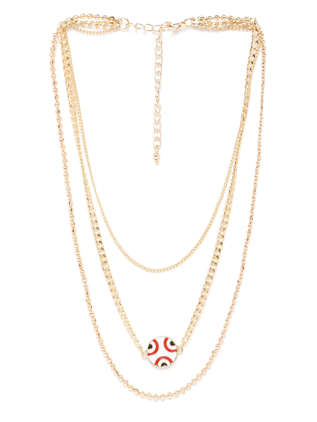 Blueberry gold Plated Evil Eye detailing chain layered necklace