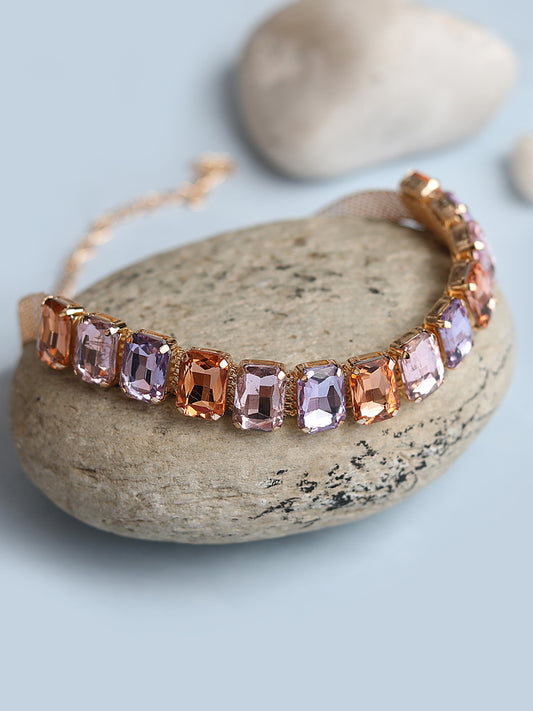 Blueberry gold plated stone embellished choker necklace