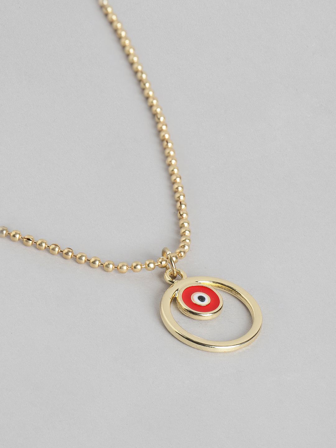 Blueberry Evil Eye pendant detailing layered chain necklace