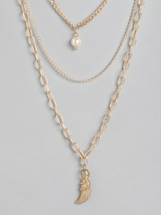 Blueberry pendant detailing gold plated layered chain necklace