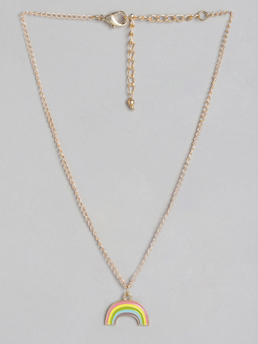 Blueberry gold plated chain layered pendant detailing necklace