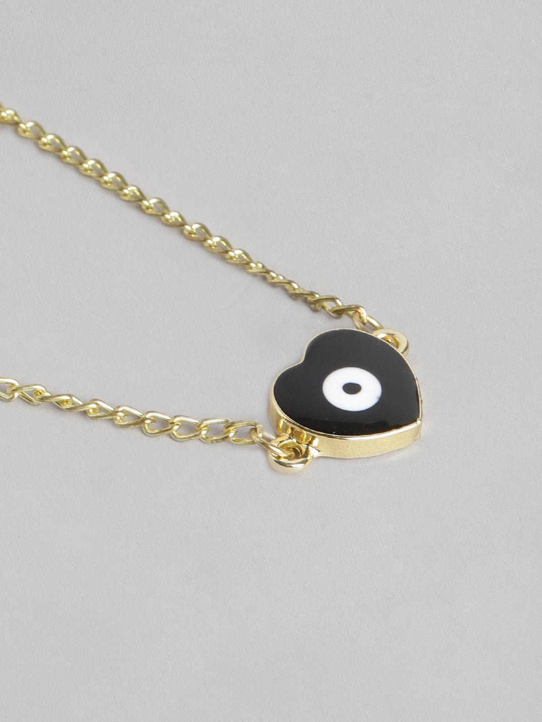 Blueberry gold plated chain layered Evil Eye pendant detailing necklace