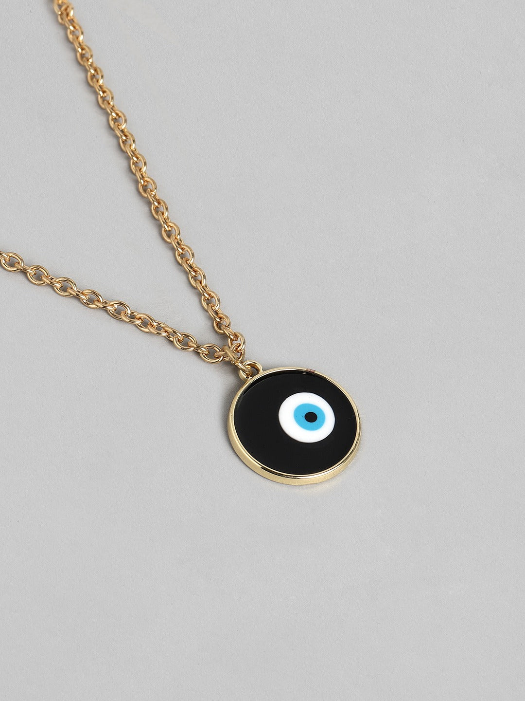 Blueberry Set of 2 gold plated Evil Eye pendant chain Necklace
