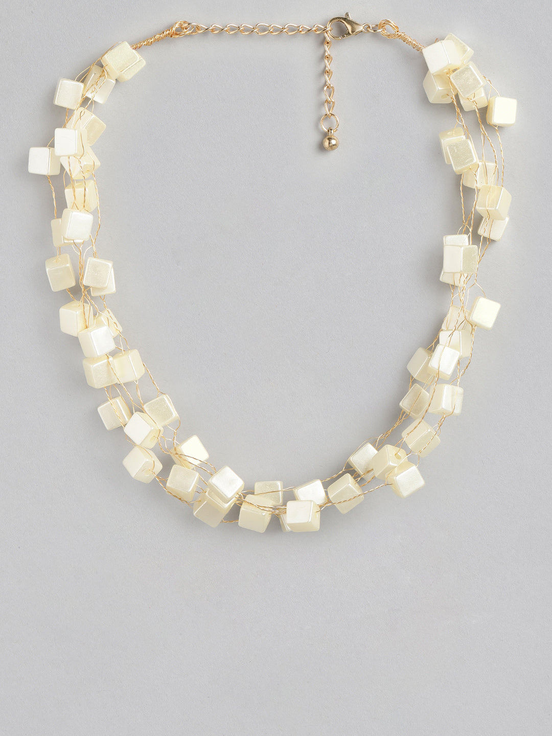 Blueberry White Cude mother of pearl chain necklace