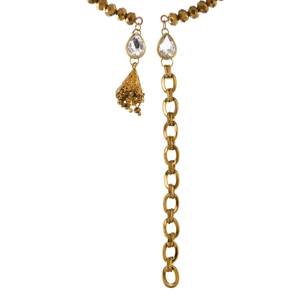 Blueberry gold plated beads detailing necklace