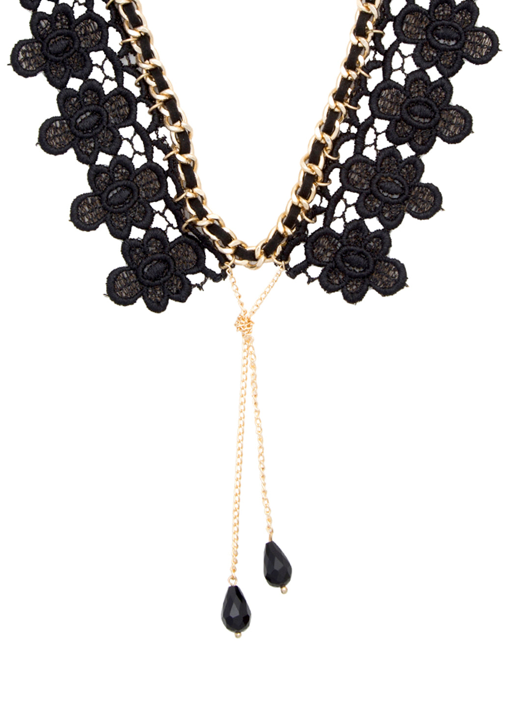 Blueberry black lace detailing necklace