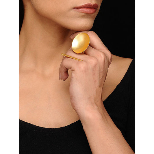 Blueberry gold plated unique shape finger ring
