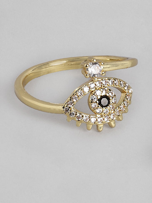 Blueberry gold plated stone embellished ring