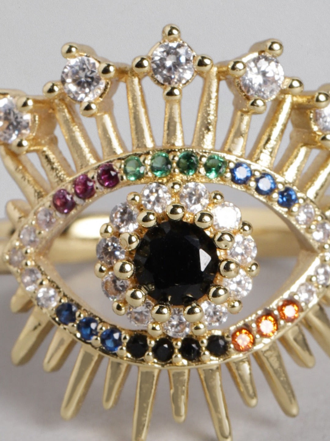 Blueberry gold plated Evil Eye ring