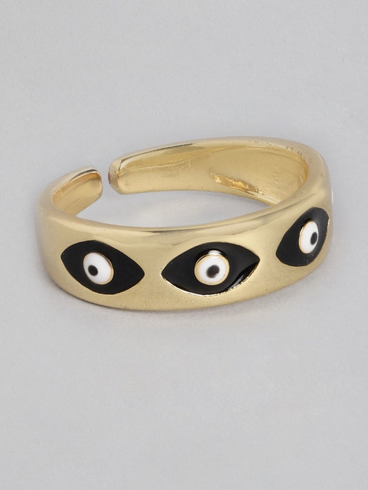 Blueberry gold plated Evil Eye ring