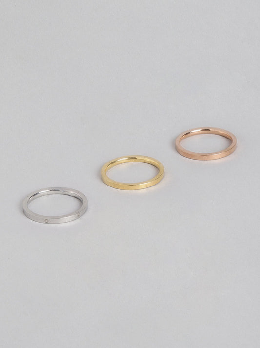 Blueberry set of 3 gold and silver plated rings