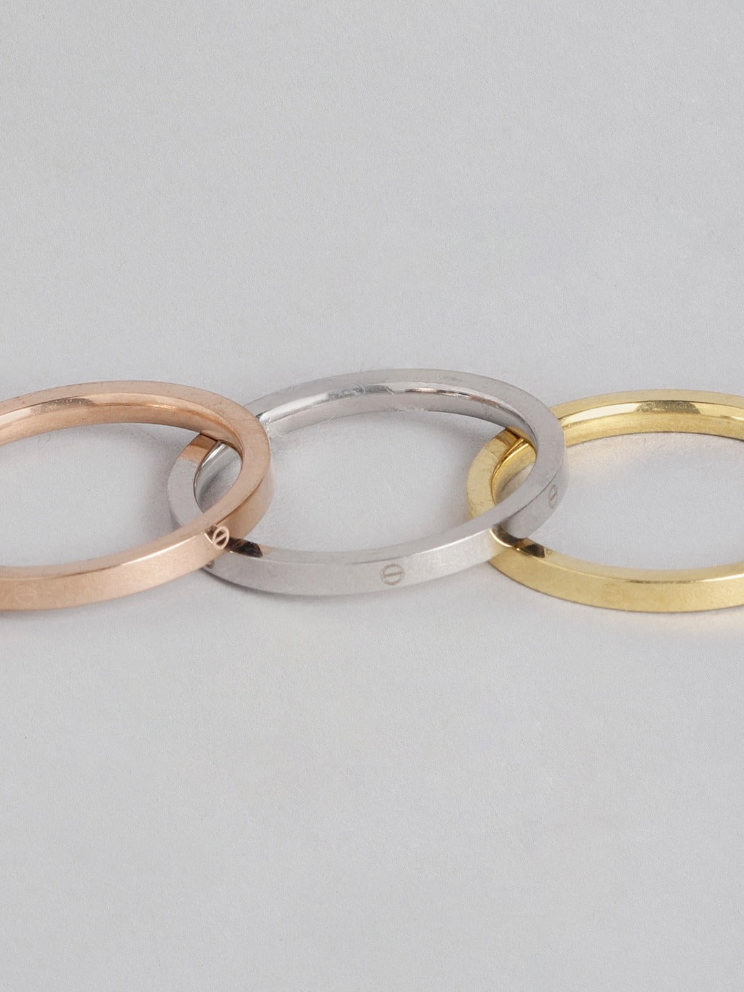 Blueberry set of 3 gold and silver plated rings
