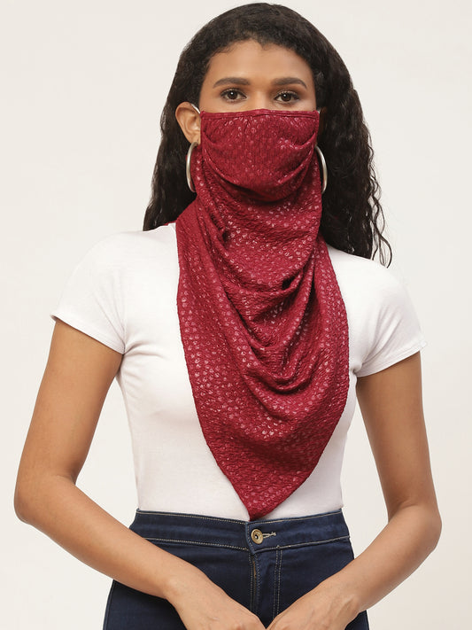 Blueberry Maroon re-usable scarve face mask