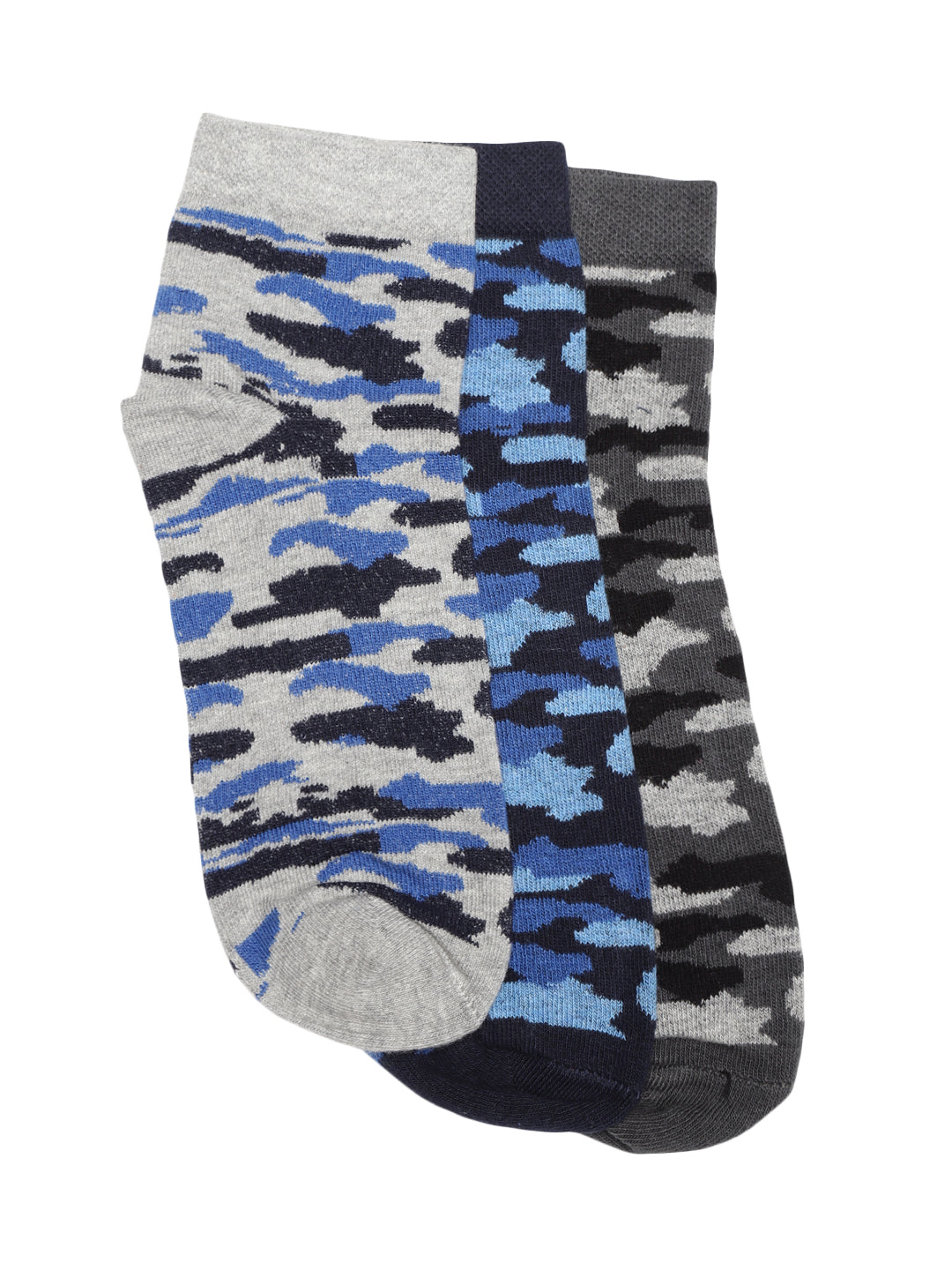 Blueberry set of 3 multi colour ankle length socks