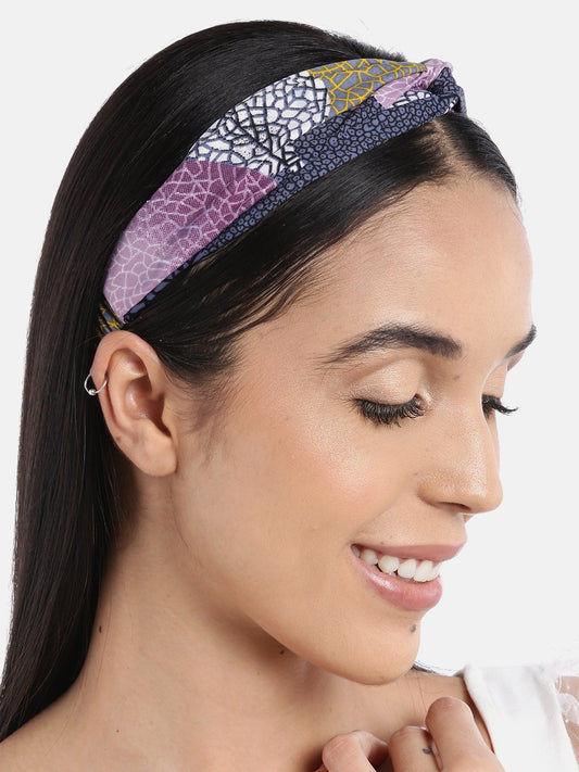 Blueberry multi printed knot hairband