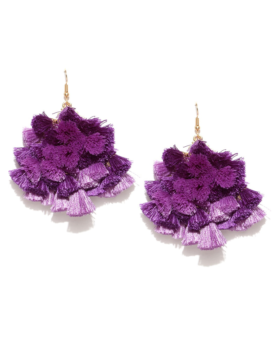 Blueberry Purple Tassel Drop Earrings